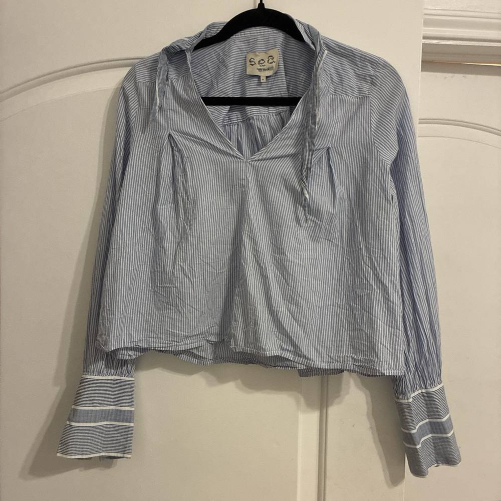 Sea New York 🌊 blue coastal striped blouse